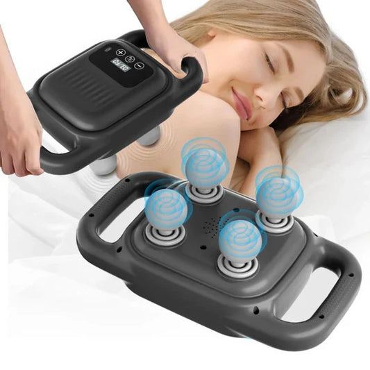 HANDHELD FOUR HEADS BACK MASSAGER GUN